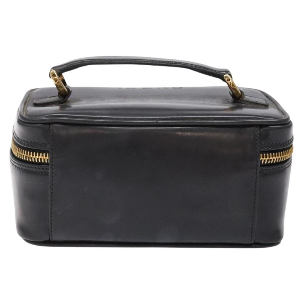 GUCCI Bamboo Vanity Hand Bag Patent leather Navy Gold 032 1705 0151 Auth 139591 - Picture 2 of 16